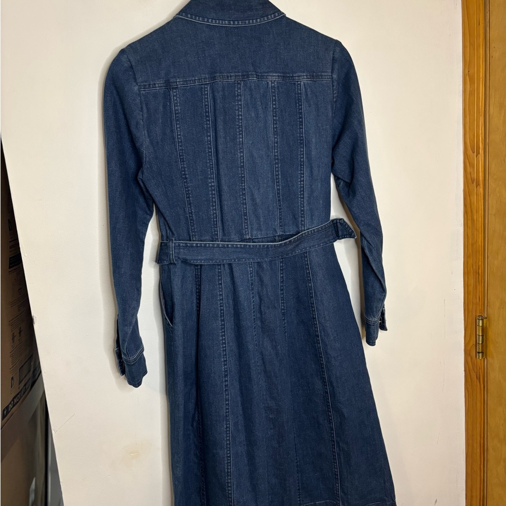 Boden Blue Denim Long Sleeve Belted  Dress - Picture 10 of 11